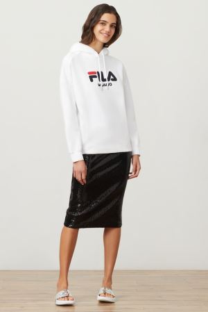 FILA Milano Hoodies White,Womens Clothing | CA.CIKEWP925